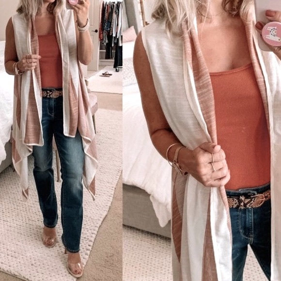 Universal Thread Cardigan Women’s One Size Fits Most Open Front Striped Shawl OS - Picture 3 of 7